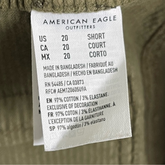 American Eagle Green Corduroy Zip Front Super Stretch Mini Skirt 20 Short - Picture 4 of 11